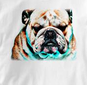 Bulldog T Shirt Portrait WHITE Dog T Shirt Portrait T Shirt