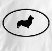 Corgi T Shirt Oval Profile WHITE Dog T Shirt Oval Profile T Shirt
