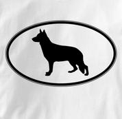 German Shepherd T Shirt Oval Profile WHITE Dog T Shirt Oval Profile T Shirt