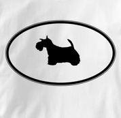 Scottish Terrier T Shirt Oval Profile WHITE Dog T Shirt Oval Profile T Shirt